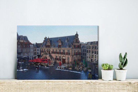 De Boterwaag dans la ville néerlandaise de Nimègue Toile 30×20 cm – petit – Tirage photo sur toile peinture (Décoration murale salon / chambre) / villes européennes Peintures sur toile