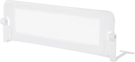 Barrière de lit pliable COSTWAY, avec sangles réglables, pliage en un clic, protection antichute, pliable à 180°, pour sommier, lit parental, lit enfant (blanc, 120 x 42 cm)