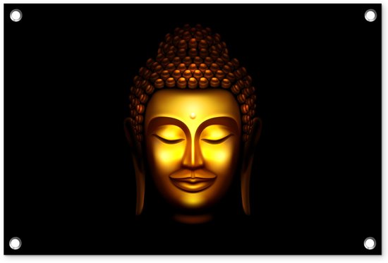 Décoration de jardin Bouddha – Goud – Zwart – 60×40 cm – Poster jardin