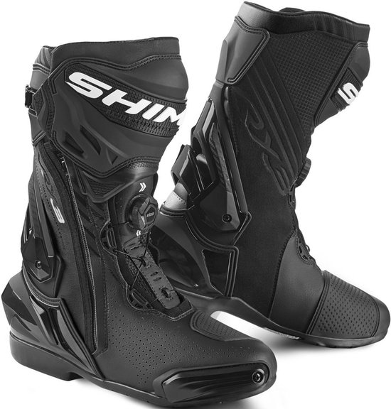 Bottes de moto SHIMA VRX-3 perforées noir et blanc – Botte