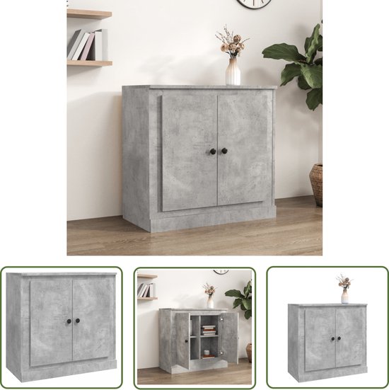 Buffet The Living Store – Gris béton – 70 x 35,5 x 67,5 cm – Haute qualité