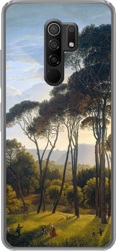 Coque Xiaomi Redmi 9 – Paysage italien avec pins parasols – Hendrik Voogd – Art – Coque de téléphone en Siliconen