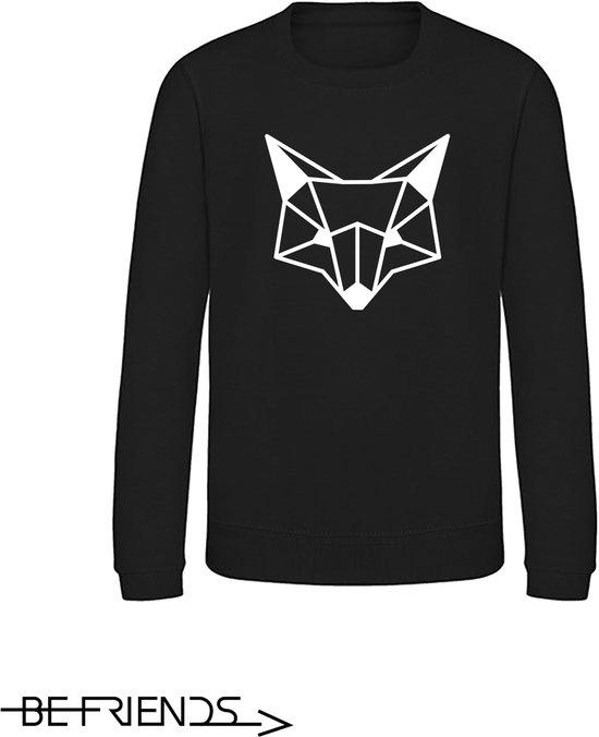 Be Friends Sweater – Vos hoofd – Kinder – Zwart – Taille 3-4 ans