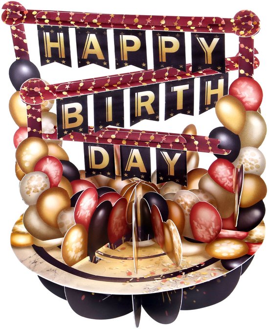 Carte de vœux – Pirouettes 3D – SPS096 – Ballons d&rsquo;anniversaire
