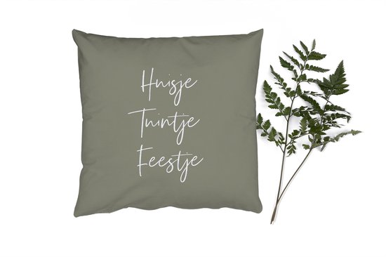 Coussins Coussins décoratifs – Oreillers Salon – 50×50 cm – Garden party maison – Texte – Citations – Maison