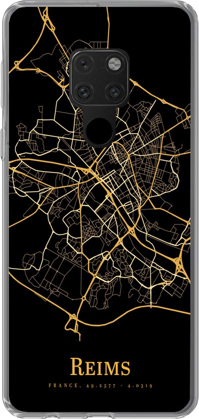 Coque Huawei P40 Lite – Reims – Carte – Or – Coque de téléphone en Siliconen