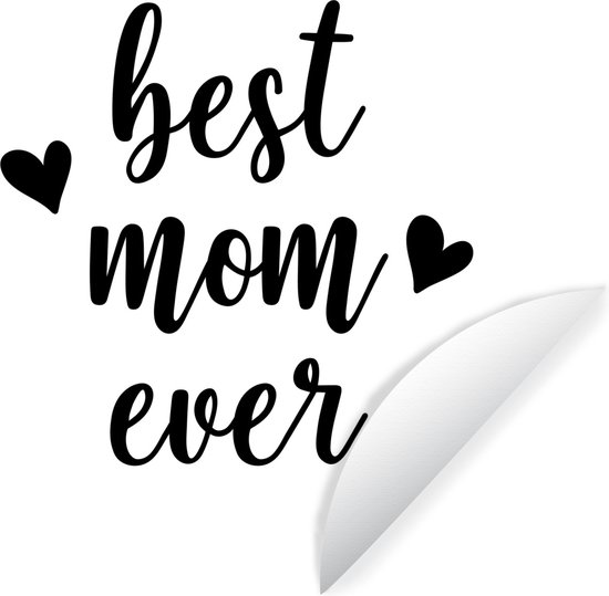 Citation de la fête des mères «  meilleure maman jamais  » sur fond blanc Sticker mural cercle papier peint – ⌀ 120 cm – peinture ronde – cercle papier peint – cercle mural – cercle vivant – autocollant et découpe ronde