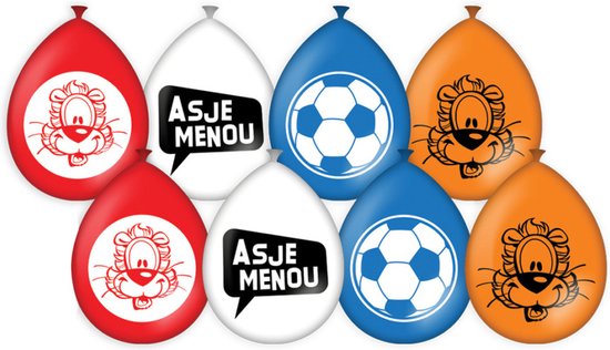 Ballons – 16 pièces – Loeki de Leeuw – rouge/blanc/bleu – Asjemenou