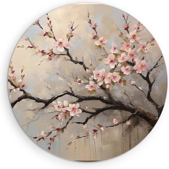 Cercle mural Saammp Forex – Fleurs – Fleur sur branche – Nature – Ø 40 – Cercle mural – Cercle de Décoration murale – Décoration murale Salon – Décoration de bureau