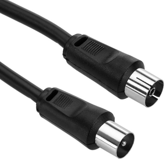 Câble coaxial 4G – 1 mètre – Câble TV numérique – Câble coaxial 4K Ultra HD – Câble d&rsquo;antenne – Convient pour Ziggo TV, Satellite – IEC Male vers femelle