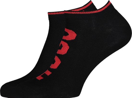 Chaussettes logo HUGO (pack de 2) – socquettes homme – noir – Taille: 39-42