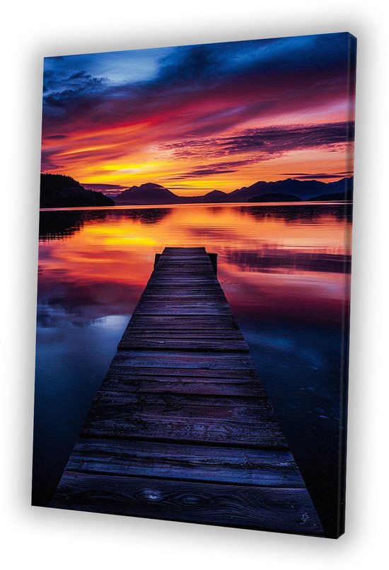 Échafaudage sous un ciel coloré – Tableau coucher de soleil – Décoration murale toile échafaudage – Art réaliste – Peintures sur toile industrielle – Accessoires de bureau – toile 60×90 cm