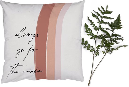 Coussins Coussins décoratifs – Oreillers Salon – 45×45 cm – Arc-en-ciel – Always aller chercher l&rsquo;arc-en-ciel – Citations – Texte