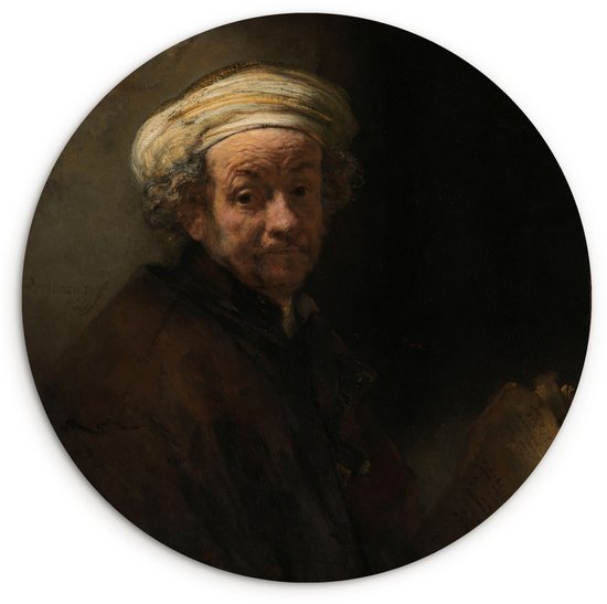 Autoportrait en tant qu&rsquo;apôtre Paul – Peinture de Rembrandt van Rijn Plaque en plastique de cercle mural