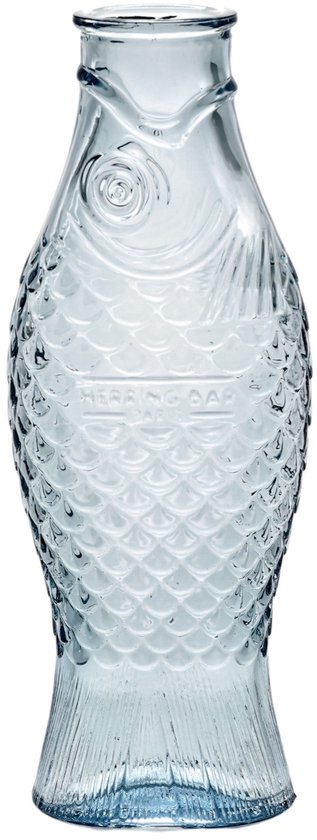 Bouteille Serax en forme de poisson 1 litre bleu clair transparent