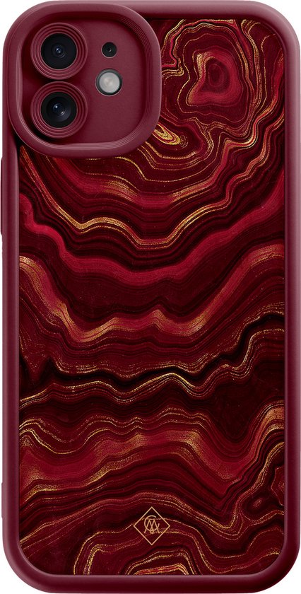 Étui Casimoda® – Compatible avec iPhone 11 – Agate Rouge – Étui de téléphone uni avec protection de lentille – TPU – Coque arrière – Rouge