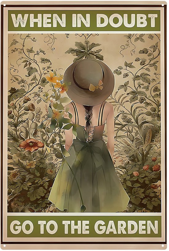 En cas de doute – Go au jardin – Panneau mural en métal