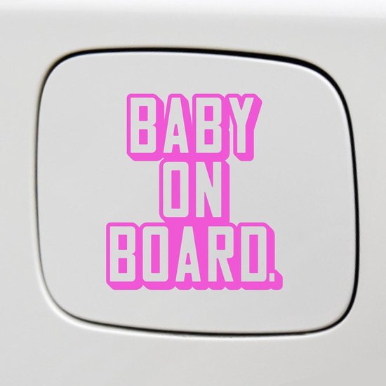 Autocollant pour pare-chocs – Bébé On Board – 14×13 – Rose