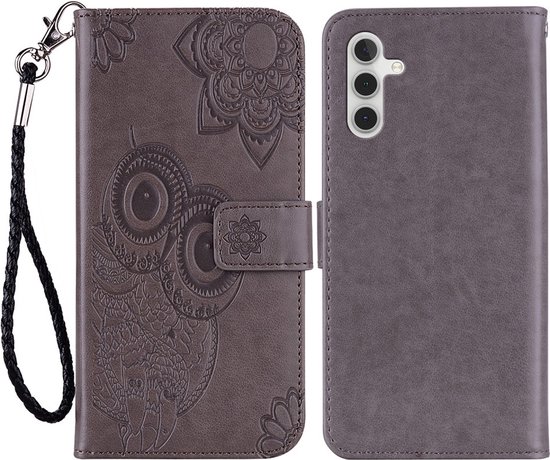 Coverup Owls Book Case Adapté pour Samsung Galaxy A25 Case – Grijs