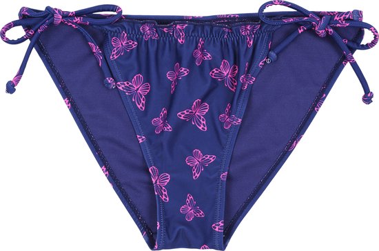 Bas de bikini bleu foncé avec papillons
