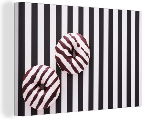 Donuts sur toile imprimée zèbre 2cm 180×120 cm – Tirage photo sur toile (Décoration murale salon / chambre) XXL / Groot format!