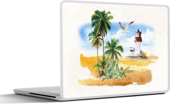 Autocollant pour ordinateur portable – 11,6 pouces – Phare – Palmier – Plage – 30x21cm – Autocollants pour ordinateur portable – Peau pour ordinateur portable – Couverture