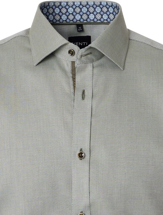 Chemise Venti verte à col Kent travaillé, coupe ajustée – L