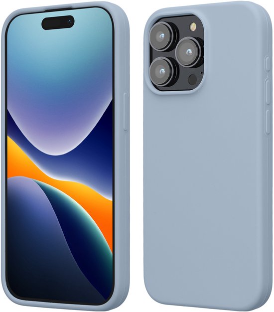 Coque kwmobile pour iPhone 15 Pro Max – Coque fine en TPU avec finition douce – Bleu clair mat