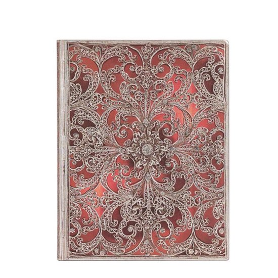 Silver Filigree Collection- Garnet (Silver Filigree Collection) Ultra Lined Softcover Flexi Journal Flexi softcover, 100 gsm, ribbon marker, memento pouch, elastic closure