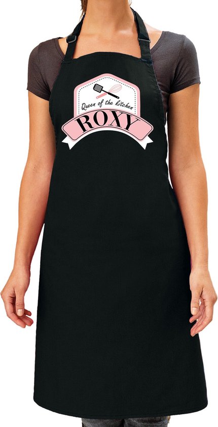 Cadeau prénom Roxy – Reine du tablier de cuisine noir – cadeau tablier de cuisine