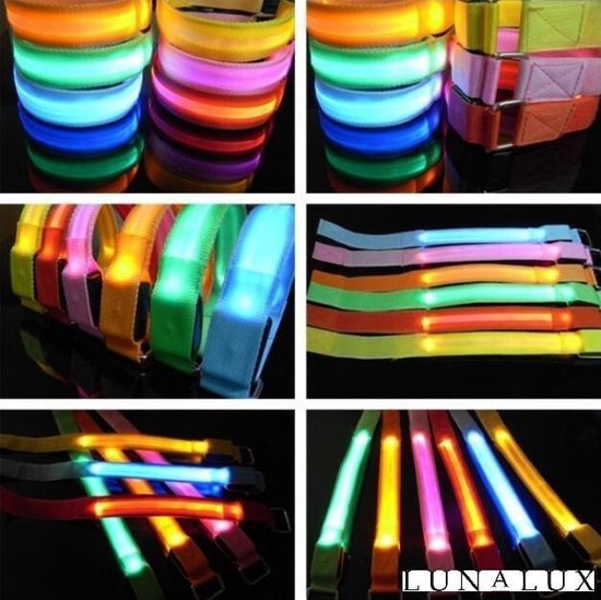 Bracelet de course LED – Bande lumineuse pour la course à pied – Bracelet de Sport – Bande réfléchissante – Rose – numéro 6 – LunaLux Sport