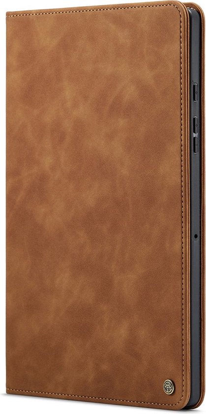 CaseMania Bookcase hoesje adapté pour Samsung Galaxy Tab S6 Lite – Cognac uni – Simili cuir