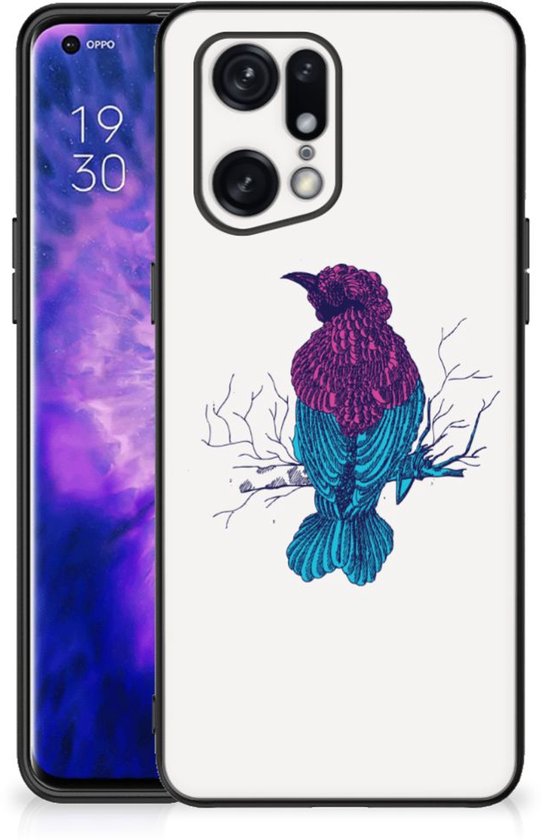 Coque de téléphone avec nom Coque arrière OPPO Find X5 Pro Coque en Siliconen avec bord noir Merel