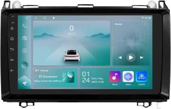 Autoradio avec bluetooth – Carplay – Pour Mercedes Benz B200 / Sprinter W906 / Viano / Vito W639 – Compatible avec Apple et Android – Stéréo – Navigation – Système de navigation voiture