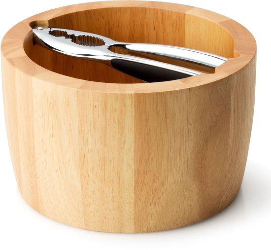 Casse-noisette 2 pièces Continenta – Bois d&rsquo;hévéa – Rond – 9×11,5cm