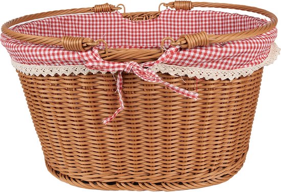 Clayre & Eef Panier avec Poignée 38x30x21 cm Marron Plastique