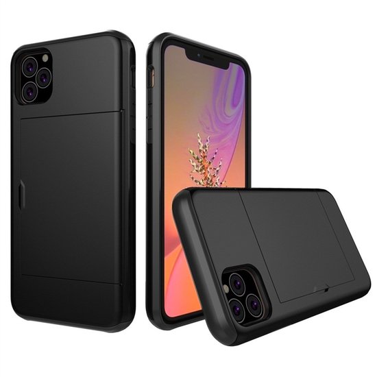 Étui porte-cartes Mobiq compatible avec iPhone 11 Pro | fente pour carte noire