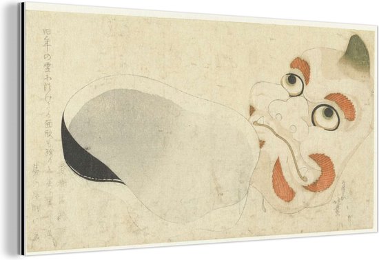 Deux masques – Peinture de Katsushika Hokusai Aluminium 160×80 cm – Tirage photo sur Aluminium (décoration murale en métal)