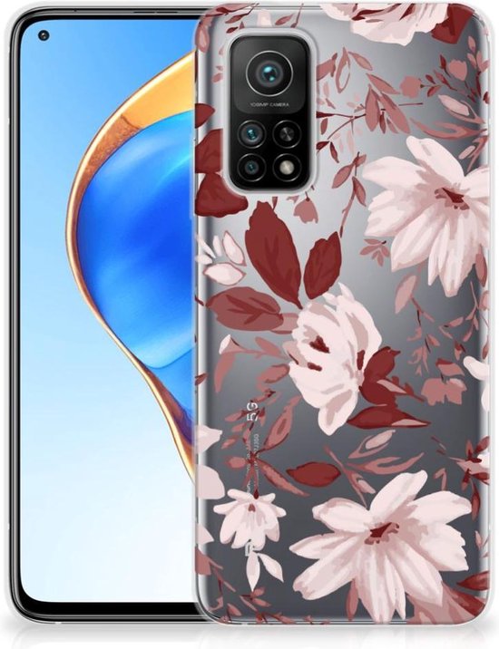 Coque Téléphone pour Xiaomi Mi 10T | 10T Pro Housse TPU Silicone Etui Fleurs Aquarelle