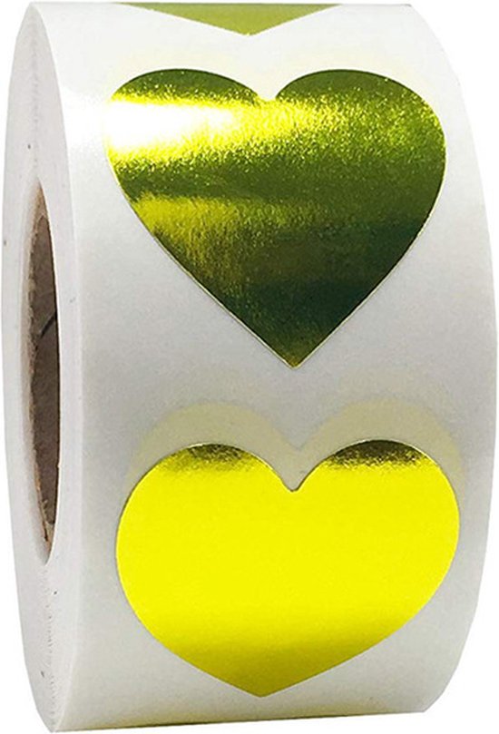 Autocollants coeur – 2,5CM – 50 Pièces – Or