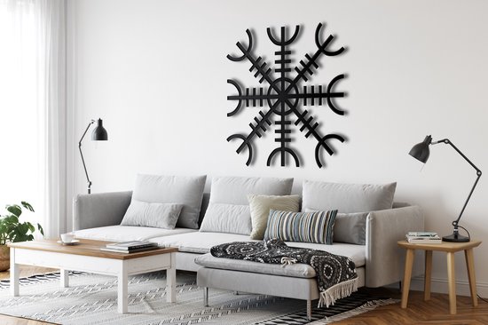 Décoration murale | Heaume de crainte / Heaume de crainte| Métal – Art mural | Décoration murale | Salle de séjour |Noir| 45 x 45 cm