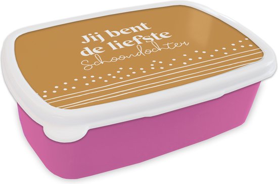 Boîte à lunch Rose – Boîte à lunch – Boîte à pain – Fille – Sorts – Points – 18x12x6 cm – Enfants – Fille – Cadeau Sinterklaas – Cadeaux pour enfants – Chaussures présente Sinterklaas