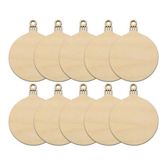 Boules de Boules de Noël en bois WeijerZee – À colorier vous-même – Set de 10 pièces