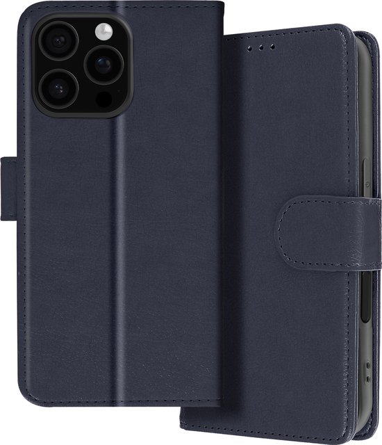 Étui Avizar pour Apple iPhone 16 Pro , portefeuille et support vidéo, bleu nuit