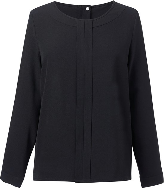 Chemisier Femme 38 EU (10 UK) Brook Taverner Col rond Manches longues Noir 100% Polyester