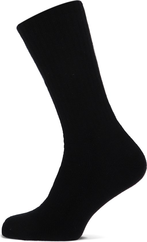 Chaussettes décontractées unisexes en mérinos de Basset – Laine mérinos douce et respirante pour femmes et hommes – Noir – Taille 43-46