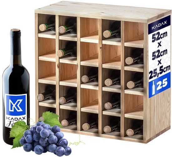Casier à vin Loreo en bois damier marron clair