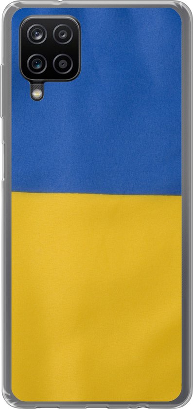 Coque Samsung Galaxy A12 – Drapeau ukrainien gros plan – Siliconen
