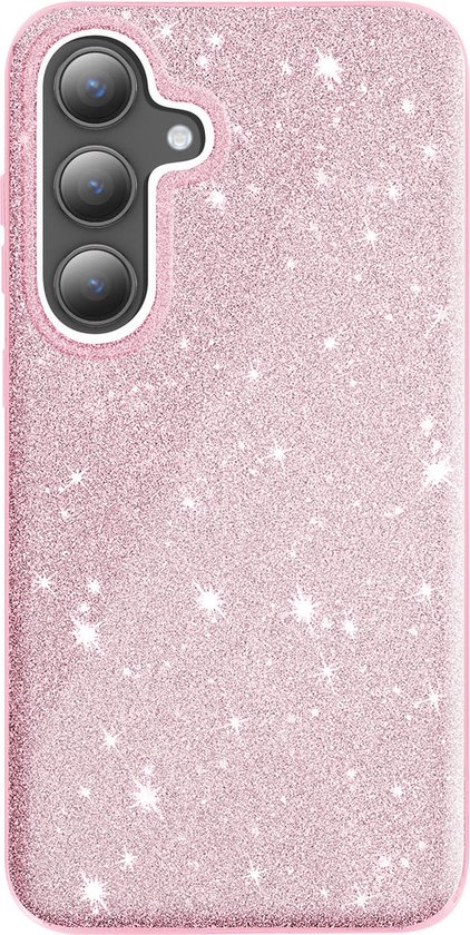 Coque ultra fine à paillettes Avizar pour Samsung Galaxy S24 Ultra en silicone, rose