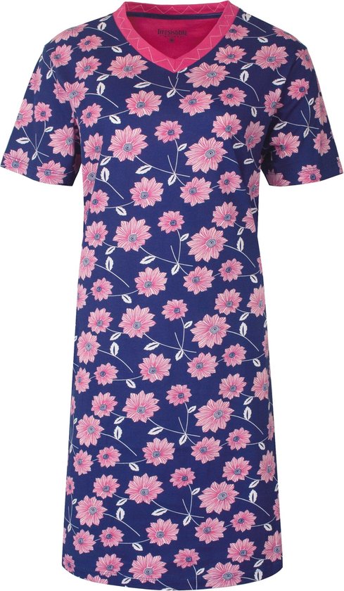 Chemise de nuit femme Irresistible – Robe de nuit – Manches courtes – Blauw – Taille XL